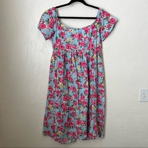ASOS Maternity blue pink floral midi dress▪️size 6